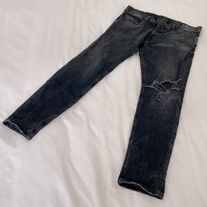 Diesel - Black Distressed Slim Carrot Jeans